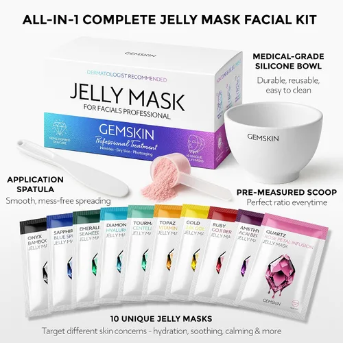 Vista 3 de Mascarilla de gelatina para tratamientos faciales despegable, paquete de 10 mascarillas de goma para modelar, paquete múltiple, mascarilla facial