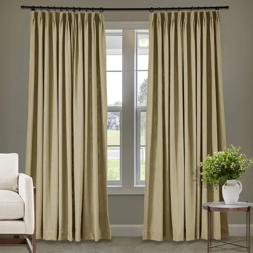 Vista 83 de Frelement Cortinas plisadas de lino de algodón de 100 pulgadas de ancho y 102 pulgadas de largo, cortinas con reducción de ruido para sala