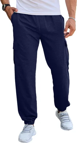 Vista 5 de CTU Pantalones deportivos de entrenamiento de moda para hombre, ligeros, holgados, casuales, con parte inferior abierta