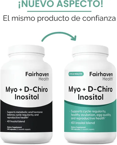 Vista 3 de Fairhaven Health Myo-Inositol y D-Chiro Inositol Suplemento Proporción 40:1 Suplemento de fertilidad femenina para mujeres y equilibrio