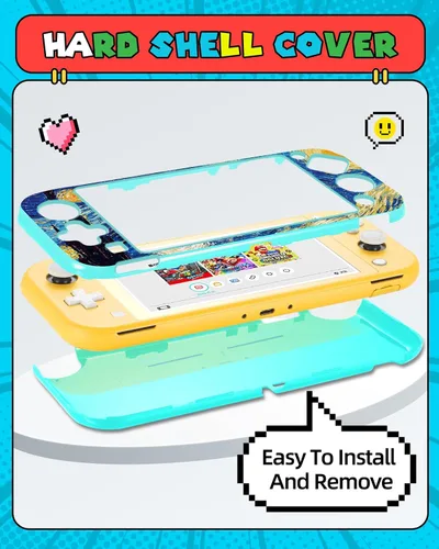 Vista 40 de Gurgitat 2 in 1 for Nintendo Switch Lite Case Protector - 24 Game Card Holder Case & Switch Lite Protective Cover Cute Funny Cartoon Hard Shell for