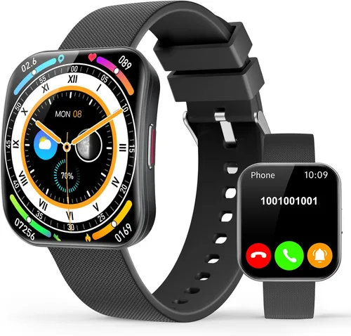 Vista 11 de Reloj inteligente para hombres y mujeres, llamadas Bluetooth, esfera AI, preguntas y respuestas AI, 1.85 pulgadas HD AMOLED reloj de fitness