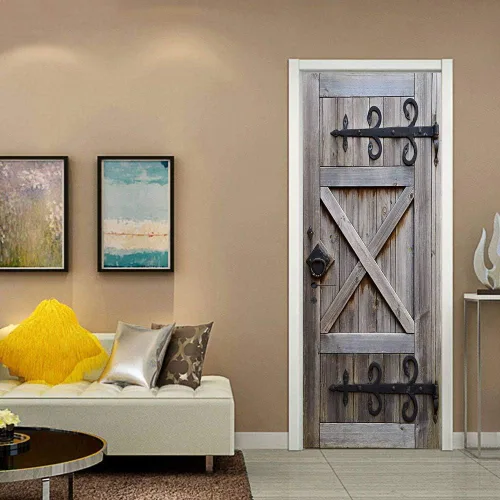 Vista 69 de Adhesivos 3D para puerta, murales para despegar y pegar, puerta de madera, papel tapiz autoadhesivo, extraíble, PVC, impermeable, póster para Puerta