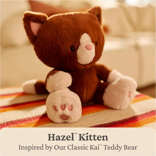 Vista 2 de GUND Hazel Kitten - Peluche de gatito de primera calidad, juguete sensorial para edades de 0 años en adelante, marrón, 12 pulgadas