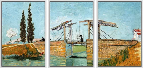 Vista 60 de wall26 Lienzo enmarcado para pared, juego de arte con flores de almendra de Vincent Van Gogh, naturaleza, ilustraciones de área silvestre, bellas