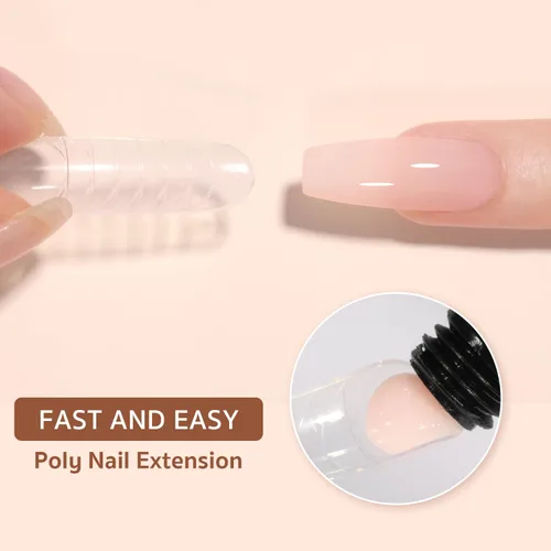 Vista 2 de GAOY - Juego de gel polivinílico de 6 colores clásicos rosa desnudo negro, kit de mejora de uñas de gel para arte de uñas DIY