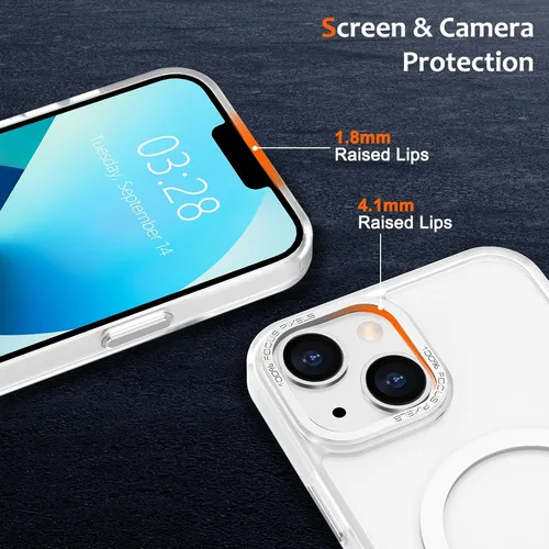 Vista 804 de Anuck - Funda magnética para iPhone 11 compatible con MagSafe, carcasa trasera mate translúcida dura, borde de TPU, delgada, resistente a impactos