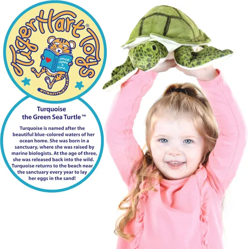 Vista 2 de TigerHart Turquesa La Tortuga Mar Verde - Peluche de 10 pulgadas