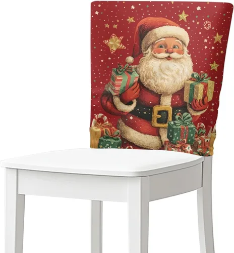 Vista 15 de Fundas para sillas de comedor, diseño de lazo de Navidad, para sala de Navidad, cocina, fiesta, boda, hotel, hogar