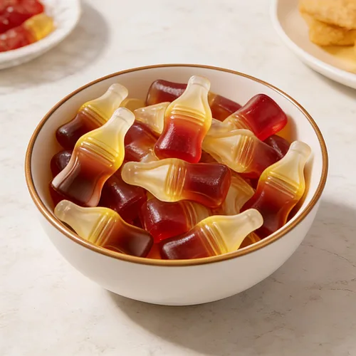 Vista 4 de Caramelos de gomita suaves y masticables con sabor a Cola a granel bolsa
