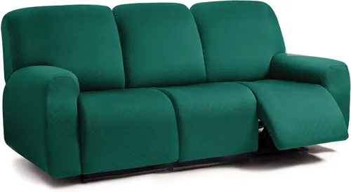 Vista 28 de ULTICOR Fundas para sofá reclinable de 8 piezas con diseño de jacquard cuadrado, fundas elásticas para sofá reclinable de 3 cojines, gruesas, suaves