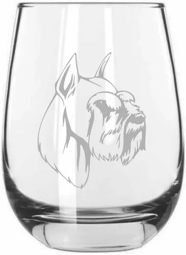 Vista 574 de Shar Pei (chino) - Vaso de vino sin tallo grabado para perro, 15.25 onzas