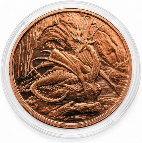 Vista 10 de Cernunnos Celtic Moneda de lingotes redondos de cobre .999 puro de 1 onza en cápsula con COA por Heavenly Metals