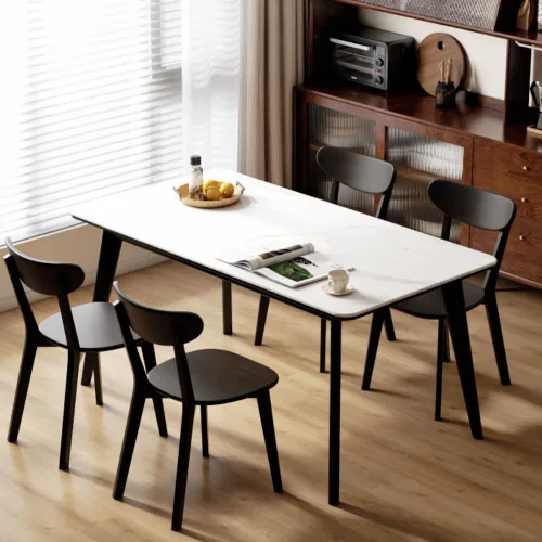 Vista 26 de Sillas de comedor 100% de madera maciza de roble - Sillas de cocina, silla de estudio de diseño moderno clásico para una vida elevada (Negro-1)