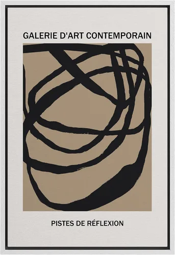 Vista 11 de SIGNLEADER Lienzo enmarcado para pared, arte semicírculo de mediados de siglo, formas geométricas, ilustraciones, arte moderno, contemporáneo