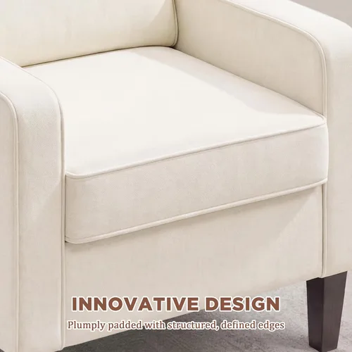 Vista 3 de Weture Silla de Acento de Estilo Moderno de Mediados del Siglo, Sillón de Lino Moderno para la Sala de Estar, Cómodas Sillas de Lectura Tapizadas