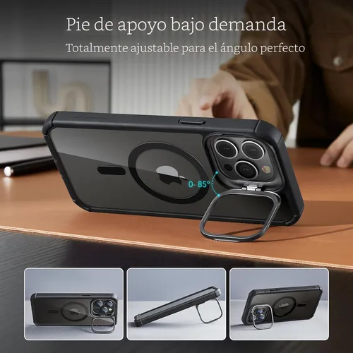 Vista 5 de ESR - Funda completa para iPhone 13 Pro Max, con soporte, MagSafe, a prueba de caídas de grado militar, protector de pantalla incorporado de vidrio