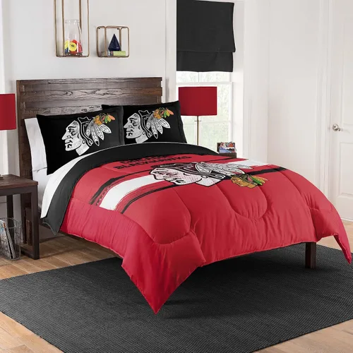 Vista 19 de NORTHWEST, juego de edredón con licencia oficial del equipo Boston Bruins de la NHL – Juego de edredón y funda de almohada de microfibra