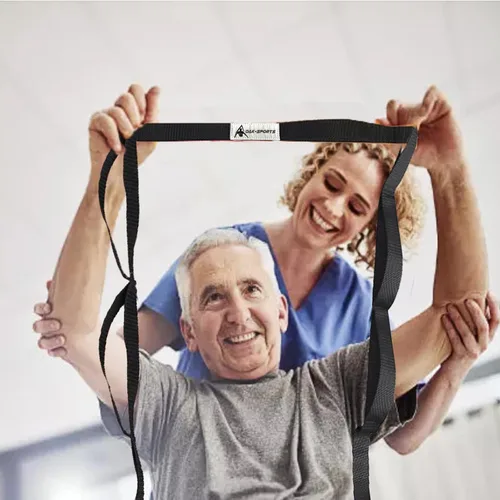 Vista 6 de Correa de estiramiento con bucles para yoga, correa de estiramiento para terapia física, correa de ejercicio no elástica para pilates, danza