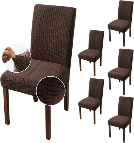 Vista 60 de Genina Fundas impermeables para sillas de comedor, cocina, fundas para sillas de comedor Parson (beige, 2 unidades)