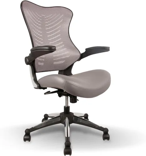 Vista 3 de Sillas de Oficina para Visitantes de OfficeFactor con Brazos Abatibles – Cómodas de Malla, Contorno Ergonómico, Muebles Modernos Convertibles