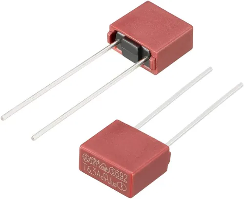 Vista 4 de uxcell DIP Montado Miniatura Fusible Cuadrado T6.3A 6.3A 250V 20Pcs Rojo Fusible micro del golpe lento para el reemplazo de la reparación del LCD