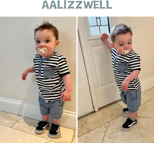 Vista 4 de Aalizzwell Camiseta de verano para bebés recién nacidos y niños