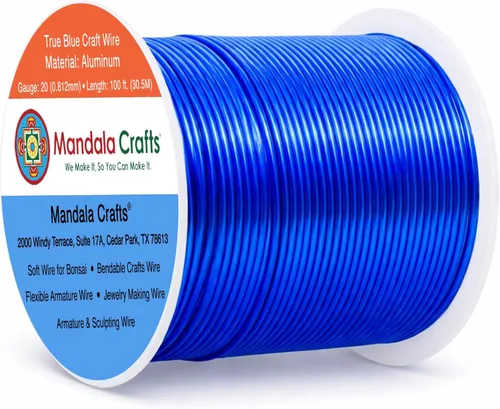 Vista 350 de Mandala Crafts - Alambre de aluminio anodizado de calibre 22 para hacer joyas - 137.2 m de alambre flexible surtido y coloreado - Doble para bonsái