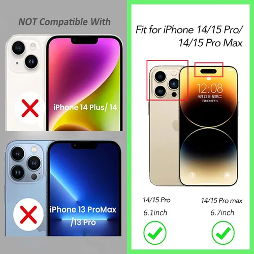 Vista 6 de Protector de lente de cámara trasera trasera de vidrio templado para iPhone 14 Pro Max, iPhone 15 Pro Max - Protector de cobertura completa