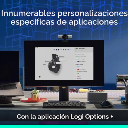 Vista 7 de Logitech MX Master 3S Ratón inalámbrico Bluetooth sin receptor, grafito