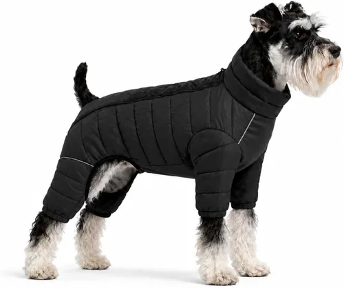 Vista 12 de Suéter para Perro ArmyGreen, Resistente al Viento, Reflectante - Chaqueta de Invierno Dirigible para S, M, L - Cremallera, Tallas Ajustables Verde