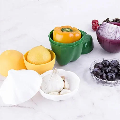 Vista 5 de Recipientes de almacenamiento de verduras y frutas para refrigerador, 5 unidades, sin BPA, reutilizables, para guardar alimentos, tomate, aguacate