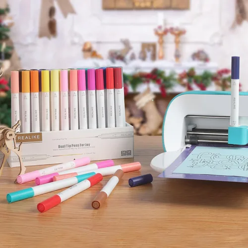 Vista 5 de REALIKE Bolígrafos de doble punta compatibles con Cricut Joy/Xtra Accessories Tools Marcadores de doble punta, juego de 36 bolígrafos surtidos de 36