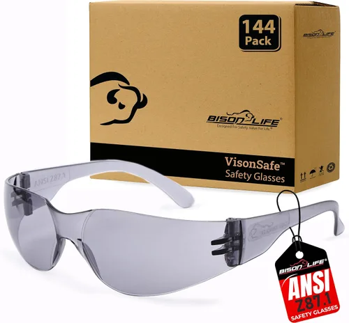 Vista 14 de Lentes de seguridad con protección envolvente resistente a arañazos, lente de policarbonato resistente a impactos ANSI Z87.1 Scratch & Impact