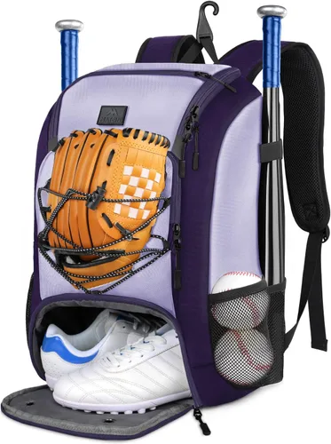 Vista 16 de MATEIN Mochila de Béisbol, Bolsa de Bate de Sóftbol con Compartimento para Zapatos para Jóvenes, Niños y Adultos, Bolsa de Béisbol Ligera con Gancho