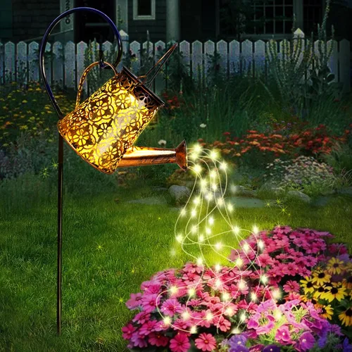 Vista 7 de Luces solares para regadera de jardín con luces en cascada, regalos de Navidad, regalos de jardinería de hadas para mamá, luces solares de Navidad