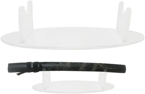 Vista 8 de Coret Soporte para espada pequeña para cuchillo samurái, soporte de espada de sable de luz, soporte de acrílico decorativo de escritorio