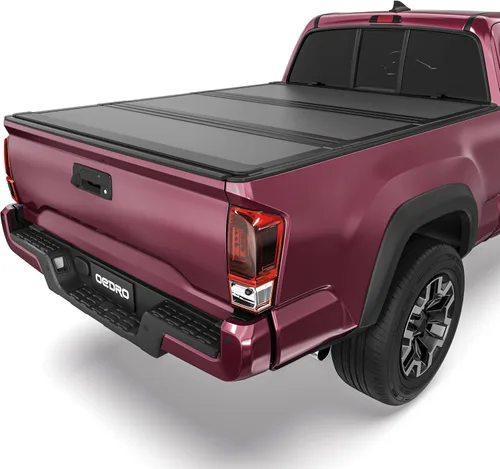 Vista 17 de oEdRo - Cubierta suave de tres pliegues para plataforma de camioneta, compatible con Toyota Tacoma 2005-2015 con plataforma Fleetside de 5 pies