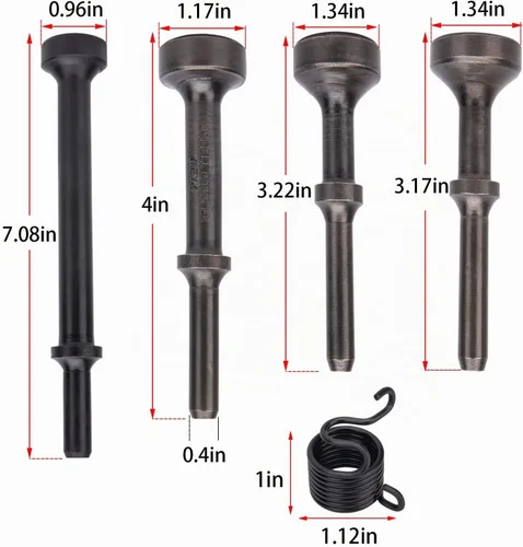 Vista 6 de Juego de brocas de martillo de aire suavizante, kit de herramientas de martillo de aire suavizante de 5 piezas, accesorios de martillo de aire