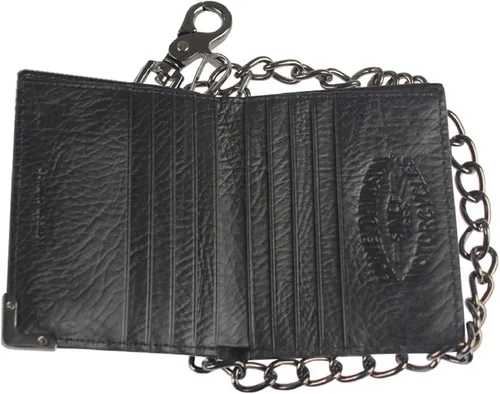 Vista 2 de Harley-Davidson Billetera corta biplegable de cuero Gunmetal para hombre GM6525L-NEGRO, Negro