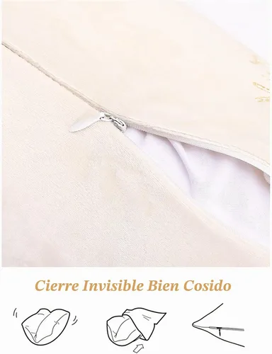 Vista 5 de Lewondr Fundas de almohada navideñas con copo de nieve 20x20, blanco y Blanco crema