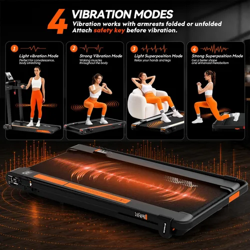 Vista 11 de Walking Pad with Vibration Plate and Handle Bar,Foldable Treadmill