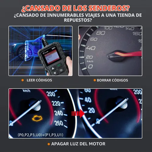 Vista 4 de Launch Escáner Creader 3001 OBD2,Lector de código de falla del motor