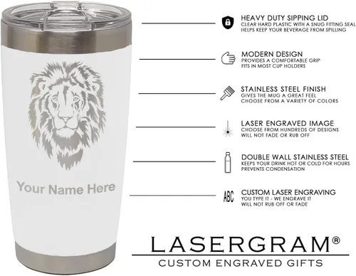 Vista 48 de LaserGram Vaso aislado al vacío de 20 onzas, enfermera registrada RN, grabado personalizado incluido (negro)