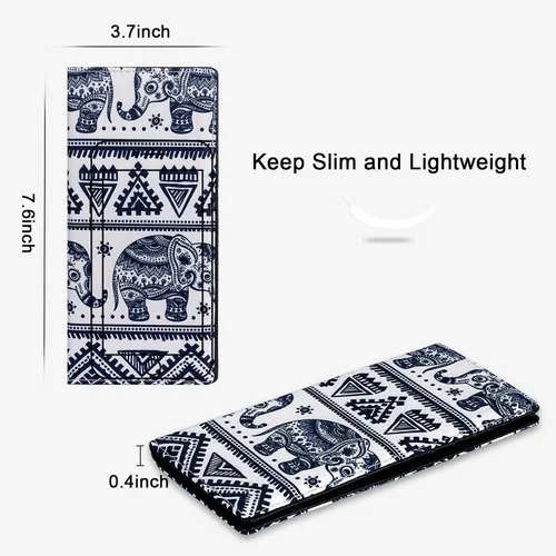 Vista 101 de HUA ANGEL Billetera ultra delgada para mujer, con bloqueo RFID, tarjetero de crédito, plegable, largo, hebilla magnética, billete para mujer, Owl