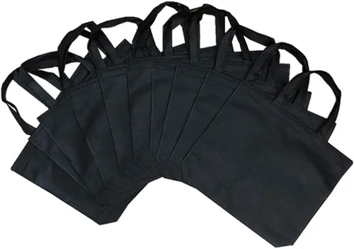 Vista 10 de 10 bolsas reutilizables de viaje para llevar de compras, bolsas de comestibles coloridas Tela no tejida con asas para cocina y comedor Surtido