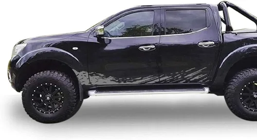Vista 8 de Adhesivo adhesivo de vinilo para salpicaduras de barro compatible con Nissan Navara NP300 2014-Present (negro)