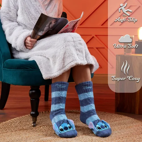 Vista 2 de Disney Women's Slippers Socks Fluffy Slipper Socks