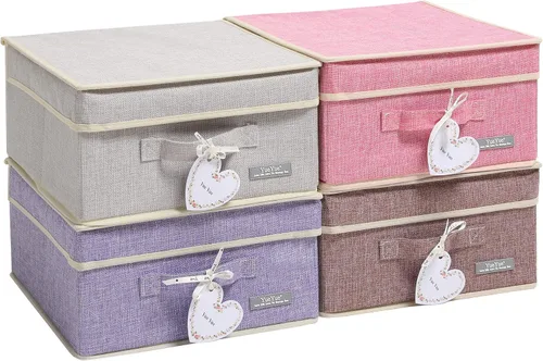 Vista 7 de YueYue - Cajas de almacenamiento de tela, Paquete de 4 piezas, paquete de 4 2