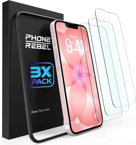 Vista 9 de REBEL Paquete de 3 protectores de pantalla para iPhone 12 Pro Max [6.7 pulgadas] Ultra resistente a las roturas de 0.016 in, arañazos, vidrio